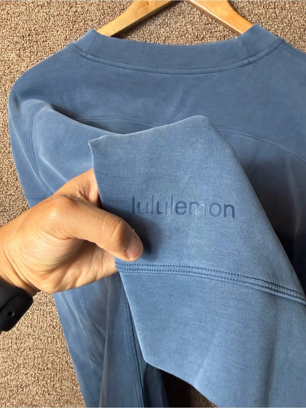 Lululemon Perfectly Oversized Cropped Crew *Softstreme Mineral Blue $118 Retail